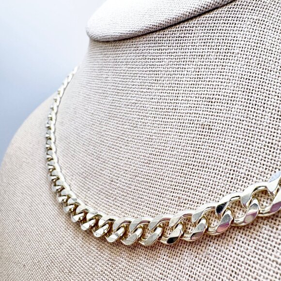 VTG Sterling Silver 925 Heavy Curb Link Chain Necklace Size 24" Length - Picture 2 of 12